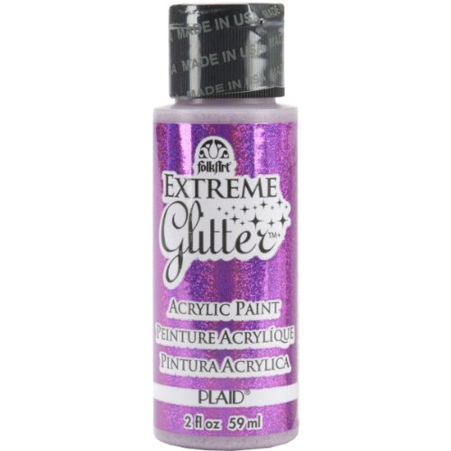Product Cover FolkArt Extreme Glitter Acrylic Paint in Assorted Colors (2 oz), 2837, Fuchsia
