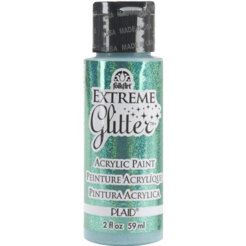 Product Cover FolkArt Extreme Glitter Acrylic Paint in Assorted Colors (2 oz), 2838, Aqua