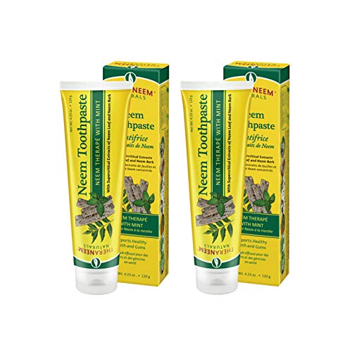 Product Cover TheraNeem Neem Therape Toothpaste, Mint | Supports Healthy Teeth, Gums & a Fresh Mouth | Fluoride Free & Vegan | 4.23 oz, 2 Pack