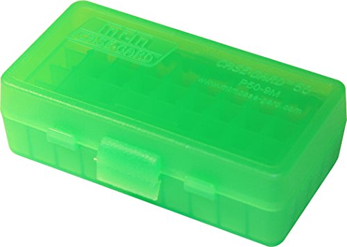 Product Cover MTM 380/9MM Cal 50 Round Flip-Top Ammo Box, Clear Green