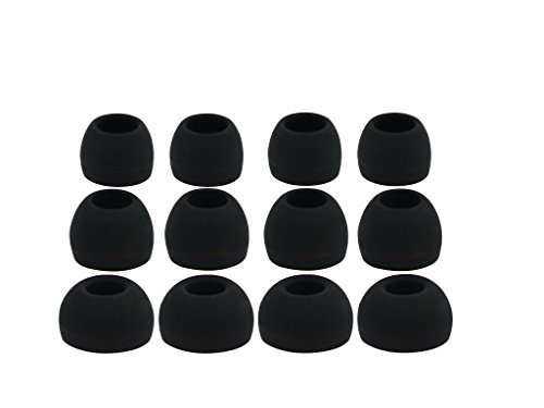 Product Cover 12 Black Silicon Replacement Earbuds Compatible with Sony Earphones Cx1 Ex34sc Ex35b Ex36v Ex52 Ex55 Ex56lp Ex71 Ex75 Ex76 Ex81 Ex85 Ex90 Ex300 Ex500lp Ex700lp Ex51 Ex700 Nc11 Nc22 Nc32 Xb40ex Xb20ex