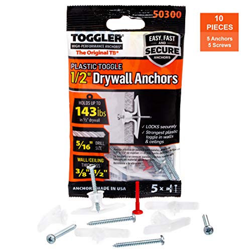 Product Cover TOGGLER Toggle TB Residential Drywall Anchor with Screws, Polypropylene, Made in US, 3/8