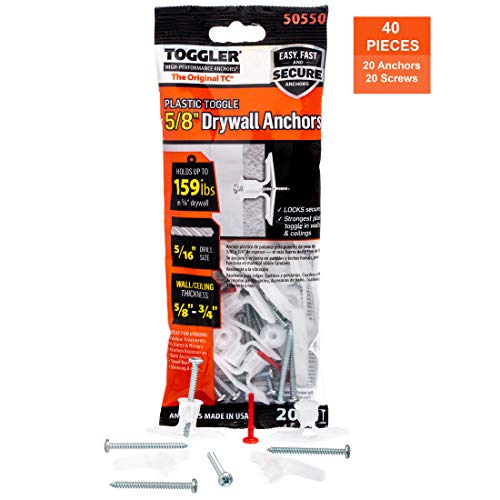 Product Cover TOGGLER Toggle TC Commercial Drywall Anchor with Screws, Polypropylene, Made in US, 5/8