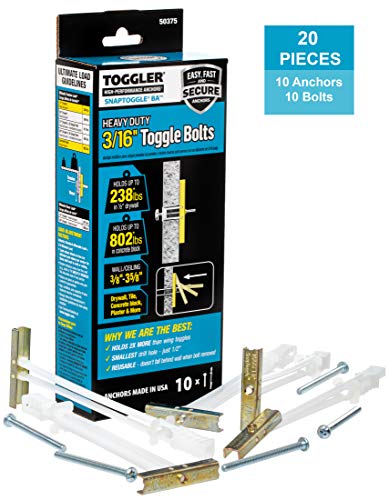 Product Cover TOGGLER SNAPTOGGLE BA Toggle Anchor with Bolts, Zinc-Plated Steel Channel, Made in US, 3/8