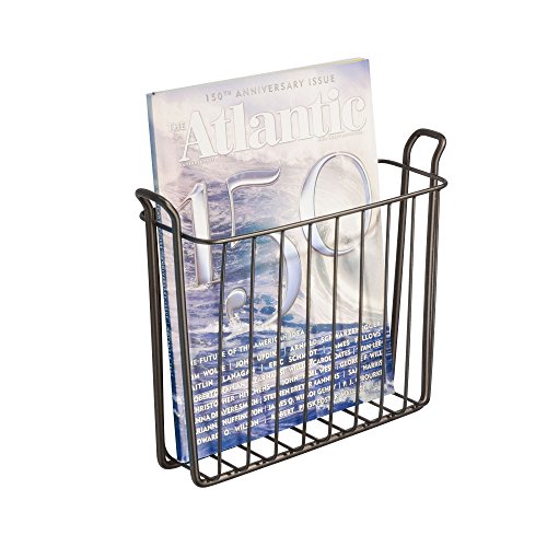 Product Cover iDesign Classico Steel Wire Wall Mount Newspaper and Magazine Holder Rack for Bathroom Organization, Bronze