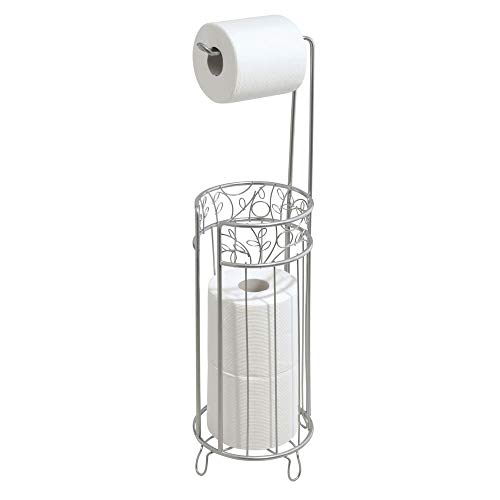 Product Cover iDesign Twigz Metal Toilet Tissue Roll Reserve Organizer for Bathroom, Compact Organizer, Holds 4 Rolls of Toilet Paper, Silver