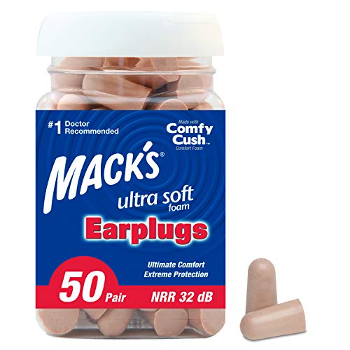 Product Cover Mack's Ultra Soft Foam Earplugs, 50 Pair - 32dB Highest NRR, Comfortable Ear Plugs for Sleeping, Snoring, Travel, Concerts, Studying, Loud Noise, Work