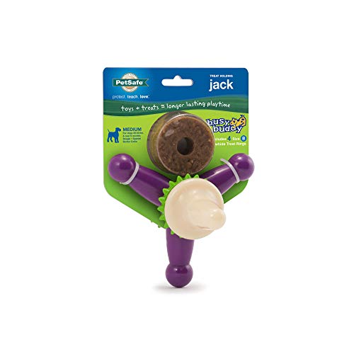 Product Cover PetSafe Busy Buddy Jack Dog Challenging - Tough Chewers - Treat Rings Included - Small, Medium, Large