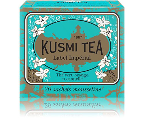 Product Cover Kusmi Tea - Imperial Label - Sencha Green Tea Blend with Orange, Cardamom, Cinnamon Bark, Aniseed & Ginger - All Natural Premium Loose Leaf Green Tea in 20 Eco-Friendly Muslin Tea Bags (20 Servings)