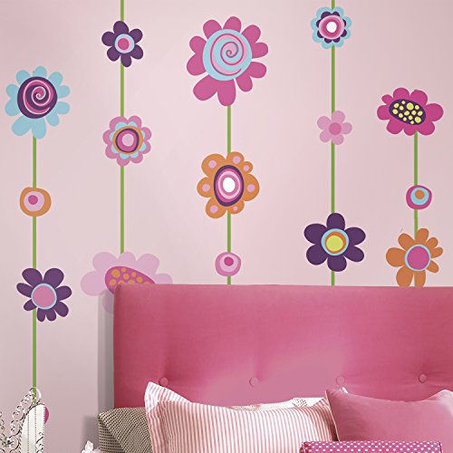 Product Cover RoomMates Flower Stripe Peel and Stick Giant Wall Decal