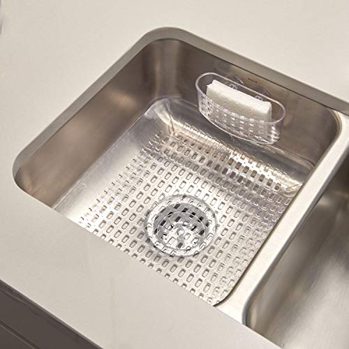 Product Cover iDesign Contour Plastic Sink Grid, Non-Skid Dish Protector for Kitchen, Bathroom, Basement, Garage, 17.35