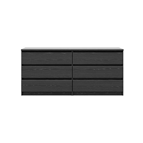 Product Cover Tvilum Scottsdale 6 Drawer Double Dresser in Black Woodgrain