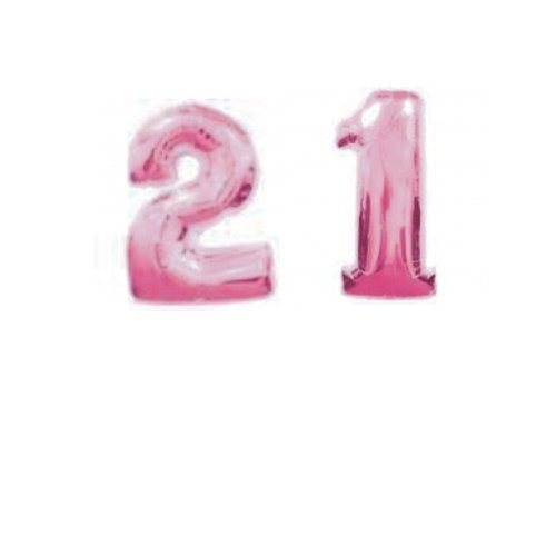 Product Cover JASSINS Giant Pink Number '21' Foil Balloons Decoration