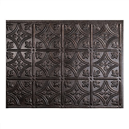Product Cover Fasade Easy Installation Traditional 1 Smoked Pewter Backsplash Panel for Kitchen and Bathrooms (18