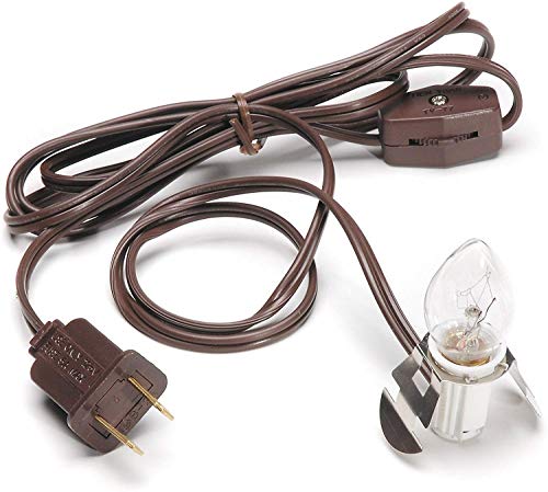 Product Cover Darice Accessory Cord with One Bulb Light, 6' Cord, Brown - Single Bulb Replacement Cord with On/Off Switch, Plugs into Electrical Outlets, Perfect Craft and Holiday Blow Mold Light