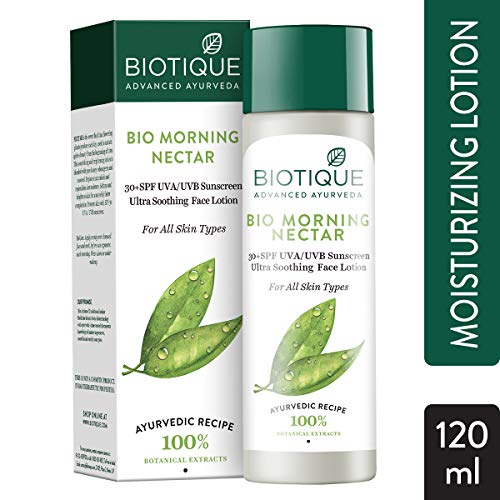 Product Cover Biotique Bio Morning Nectar Sunscreen Ultra Soothing Face Lotion, SPF 30+, 120ml