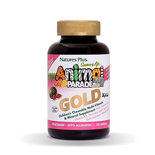 Product Cover NaturesPlus Animal Parade Source of Life Gold Children's Multivitamin - Watermelon Flavor - 120 Chewable Animal Shaped Tablets - Immune Support Supplement - Gluten-Free - 60 Servings