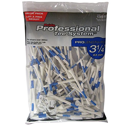 Product Cover Pride Professional Tee System, 3-1/4 inch ProLength Plus Tee, 135 count, White