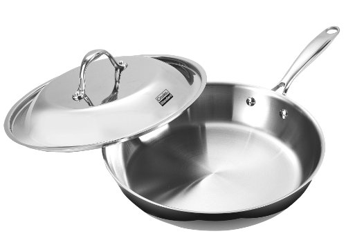 Product Cover Cooks Standard NC-00239 Stainless Steel Dome Lid 12-Inch Multi-Ply Clad Fry Pan, Silver