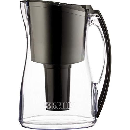 Product Cover Brita Medium 8 Cup Water Filter Pitcher with 1 Standard Filter, BPA Free - Marina, Black