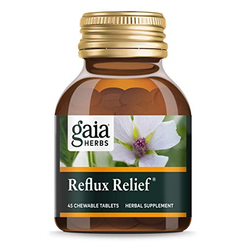 Product Cover Gaia Herbs Reflux Relief Vegan Tablets, 45 Count - Helps Upset Stomach, Heartburn & Acid Indigestion