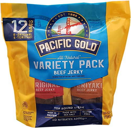 Product Cover Pacific Gold Beef Jerky Original & Teriyaki, 12 Count