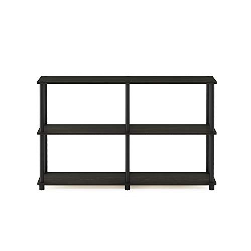Product Cover Furinno 99634EX/BK Turn-N-Tube 3-Tier Double Size Storage Display Rack, Espresso/Black