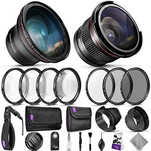 Product Cover 58mm Altura Photo Professional Accessory Kit for Canon EOS Rebel DSLR - Bundle with Wide Angle & Fisheye Lens, Filters Kit (Macro Close-Up Set, UV, CPL, ND4) Remote Control & More