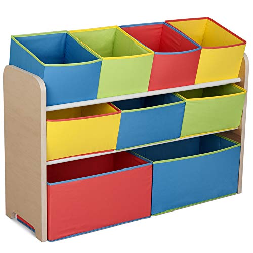Product Cover Delta Children Deluxe 9-Bin Toy Storage Organizer, Natural/Primary