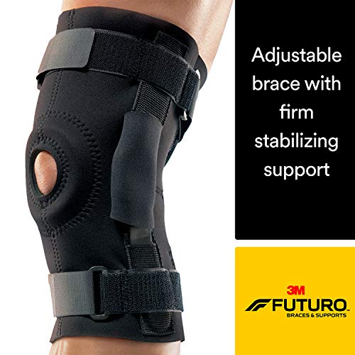 Product Cover Futuro Hinged Knee Brace, Firm Stabilizing Support, Adjust to Fit, Black