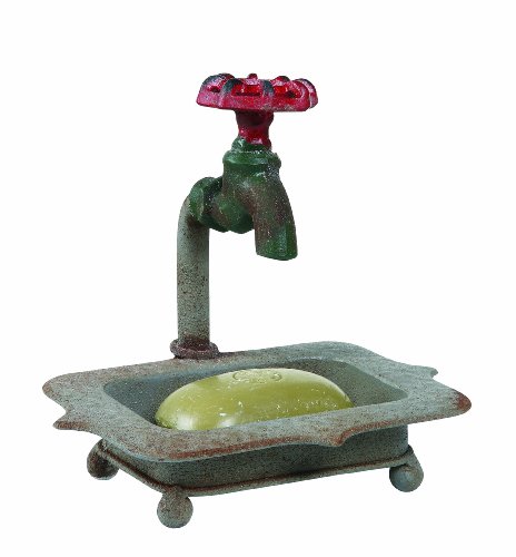 Product Cover Creative Co-Op DE1895 Rustic Metal Soap Dish with Faucet