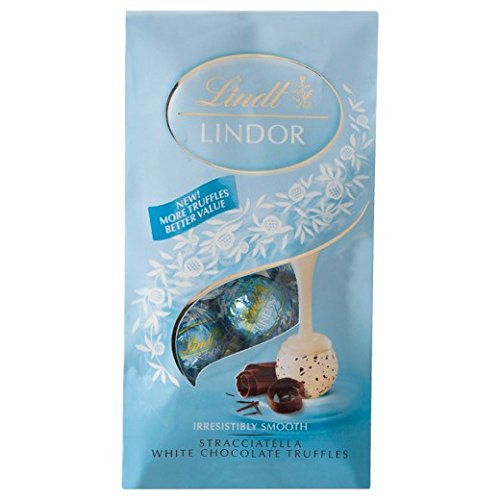 Product Cover Lindt Lindor Truffles Stracciatella White Chocolate Shell with Cocoa Pieces with Smooth Filling 5.1 Oz