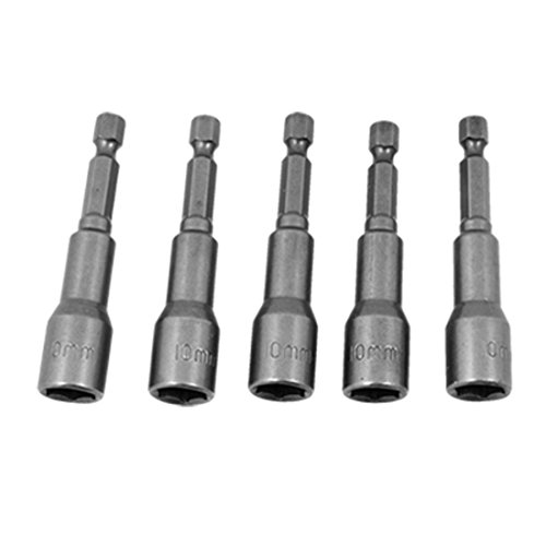 Product Cover uxcell 10mm Metal Magnetic Power Hex Socket Nut Setters Driver 5 Pcs