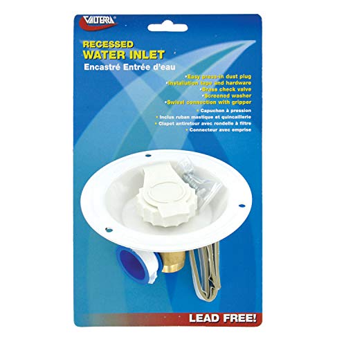 Product Cover Valterra White A01-0176LFVP Recessed Water Inlet-FPT, (Carded)