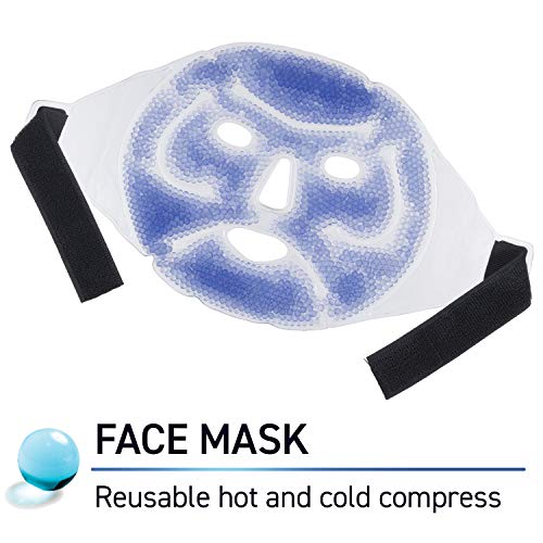 Product Cover TheraPearl Face Mask, Reusable Hot Cold Ice Therapy Mask with Gel Beads, Flexible Cold Eye Mask for Acne, Swollen Face, Puffy Eyes, Relaxation, and Stress Relief