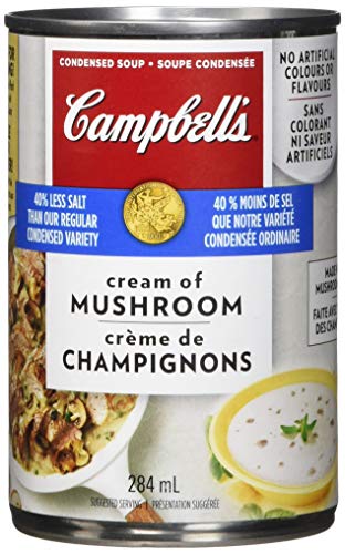 Product Cover Campbell's 40% Less Sodium Cream Of Mushroom Soup, 284ml (Imported from Canada)