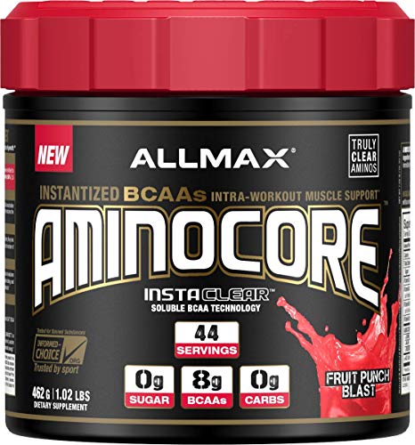 Product Cover ALLMAX Nutrition Aminocore BCAAs, 100% Pure 45:30:25 Ratio, Fruit Punch, 462 g