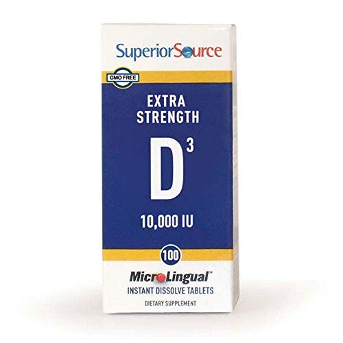 Product Cover Superior Source Vitamin D3 10,000 IU Sublingual Tablets - Vitamin D Supplement Quick Dissolve Melts - 100 Count