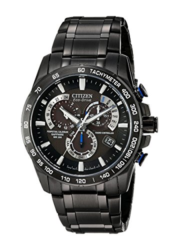 Product Cover Citizen Eco-Drive Men's AT4007-54E Perpetual Chrono A-T Black Ion Plated Stainless Steel Watch