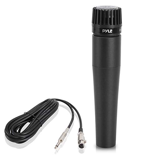 Product Cover Professional Handheld Moving Coil Microphone - Dynamic Cardioid Unidirectional Vocal, Built-in Acoustic Pop Filter, Includes 15ft XLR Audio Cable to 1/4'' Audio Connection - Pyle PDMIC78