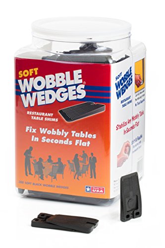 Product Cover Wobble Wedge - Soft Black - Restaurant Table Shims - 300 Piece Jar
