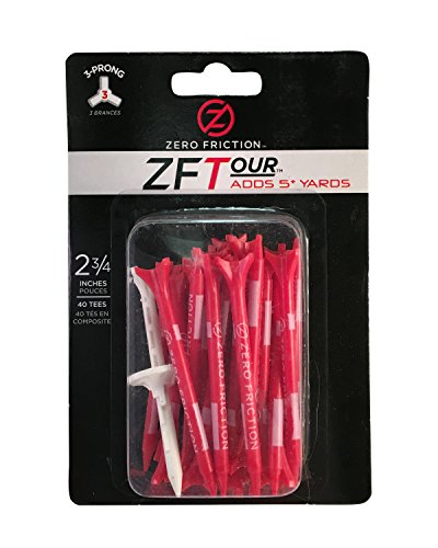 Product Cover Zero Friction Tour 3-Prong Golf Tees (2-3/4 Inch, Red, Pack of 40)