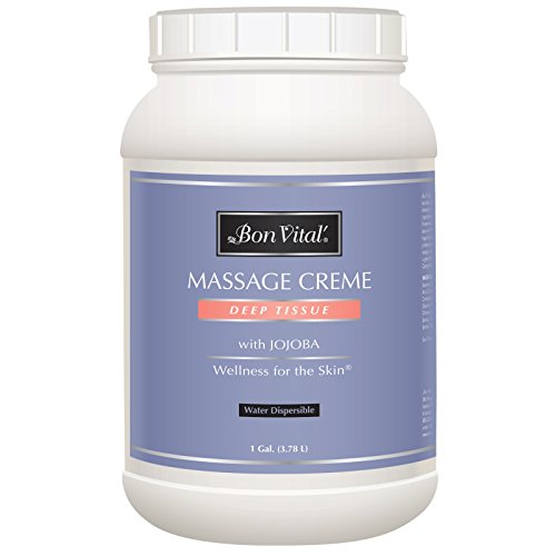 Product Cover Bon Vital' Deep Tissue Massage Crème, Professional Massage Therapy Cream for Muscle Relaxation, Muscle Soreness, Injury Recovery, Deep Muscle Manipulation, Sports Massages, 1 Gallon Jar