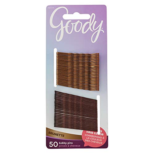 Product Cover Goody Womens Hair Colour Collection Metallic Finish Hair Bobby Pin, Brunette, 50 CT