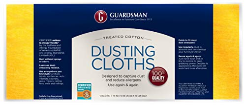 Product Cover Guardsman Wood Furniture Dusting Cloths - 12 Pre-Treated Cloths - Captures 2x The Dust of a Regular Cloth, Specially Treated, No Sprays or Odors - 462500