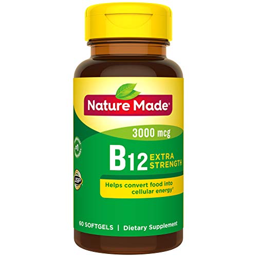 Product Cover Nature Made Extra Strength Vitamin B12 3000 mcg Softgels, 60 Count (Packaging May Vary)