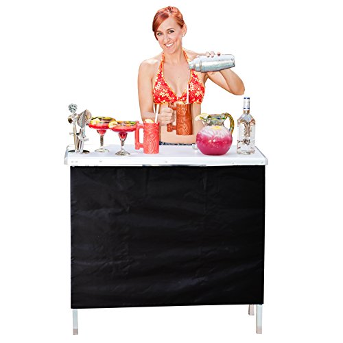 Product Cover GoPong Portable High Top Party Bar Table with Shelf - (15L x 39W x 36H) - Includes 3 Front Skirts and Carrying Case