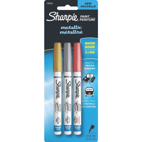 Product Cover SHARPIE Water-Based Metallic Extra Fine Paint Markers - Gold, Silver and Copper Rose (1783278)