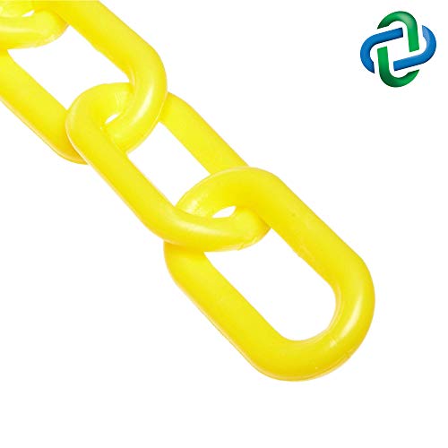 Product Cover Mr. Chain Plastic Barrier Chain, Yellow, 2-Inch Link Diameter, 50-Foot Length (50002-50)
