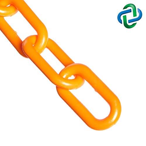 Product Cover Mr. Chain Plastic Barrier Chain, Safety Orange, 2-Inch Link Diameter, 50-Foot Length (50012-50)
